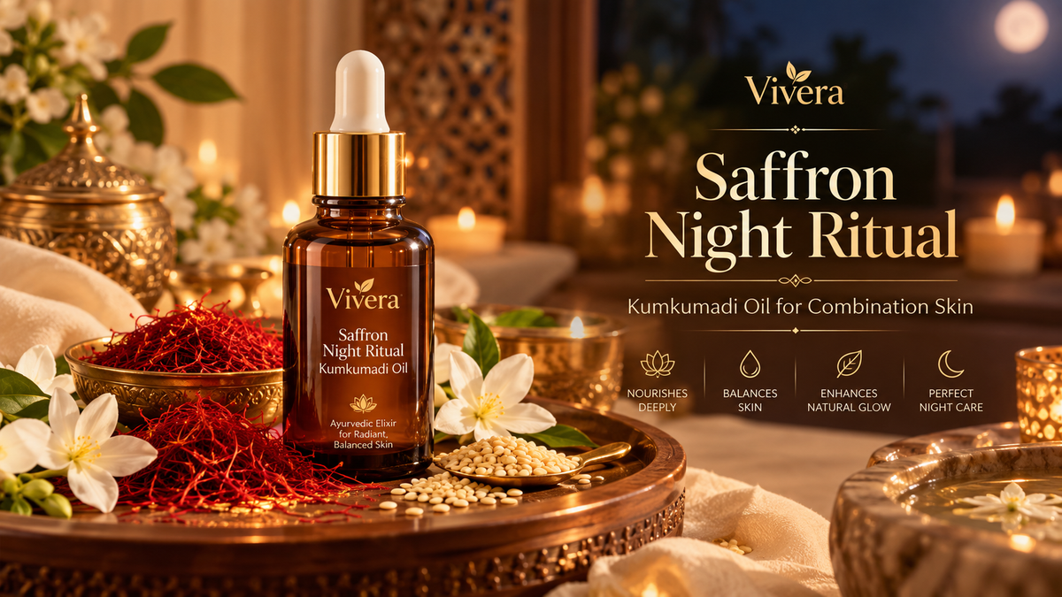 The Saffron Night Ritual: Why Kumkumadi Oil Is the Ayurvedic Secret to Balanced, Radiant Combination Skin